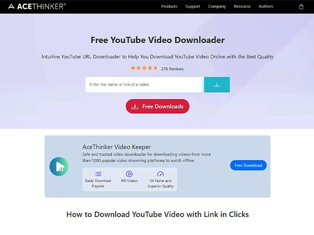 دانلود از یوتیوب با سایت AceThinker