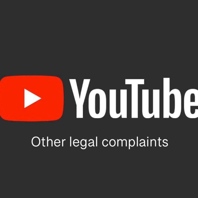 سایر شکایات حقوقی در یوتیوب