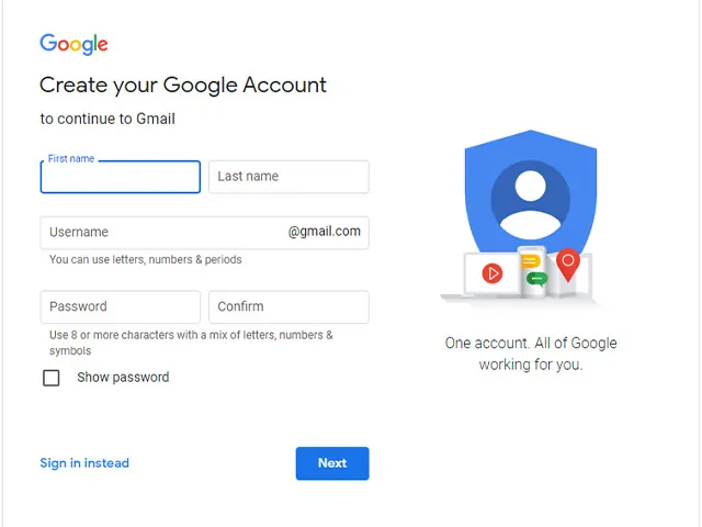 ساخت حساب جیمیل (Gmail) برای یوتیوب