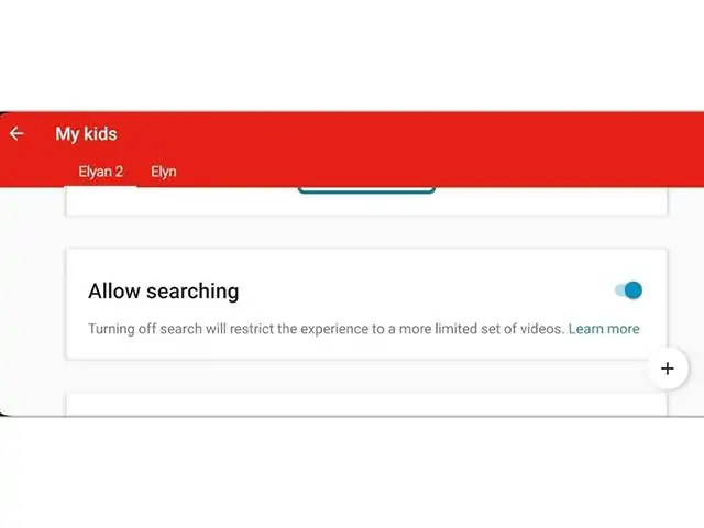 سرچ در youtube kids