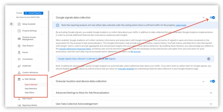 فعالسازی Google Signals