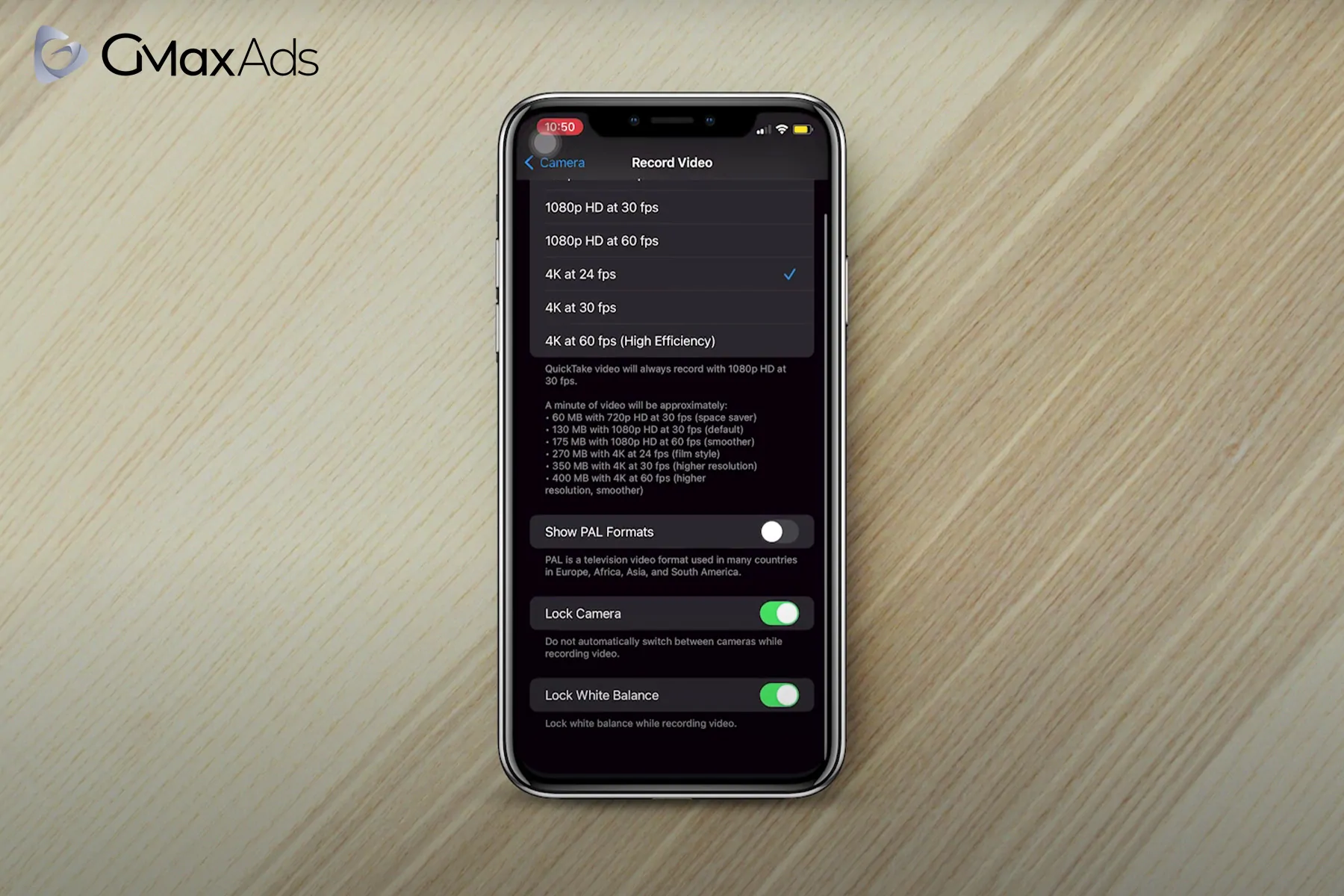 تنظیمات فیلمبرداری با آیفون