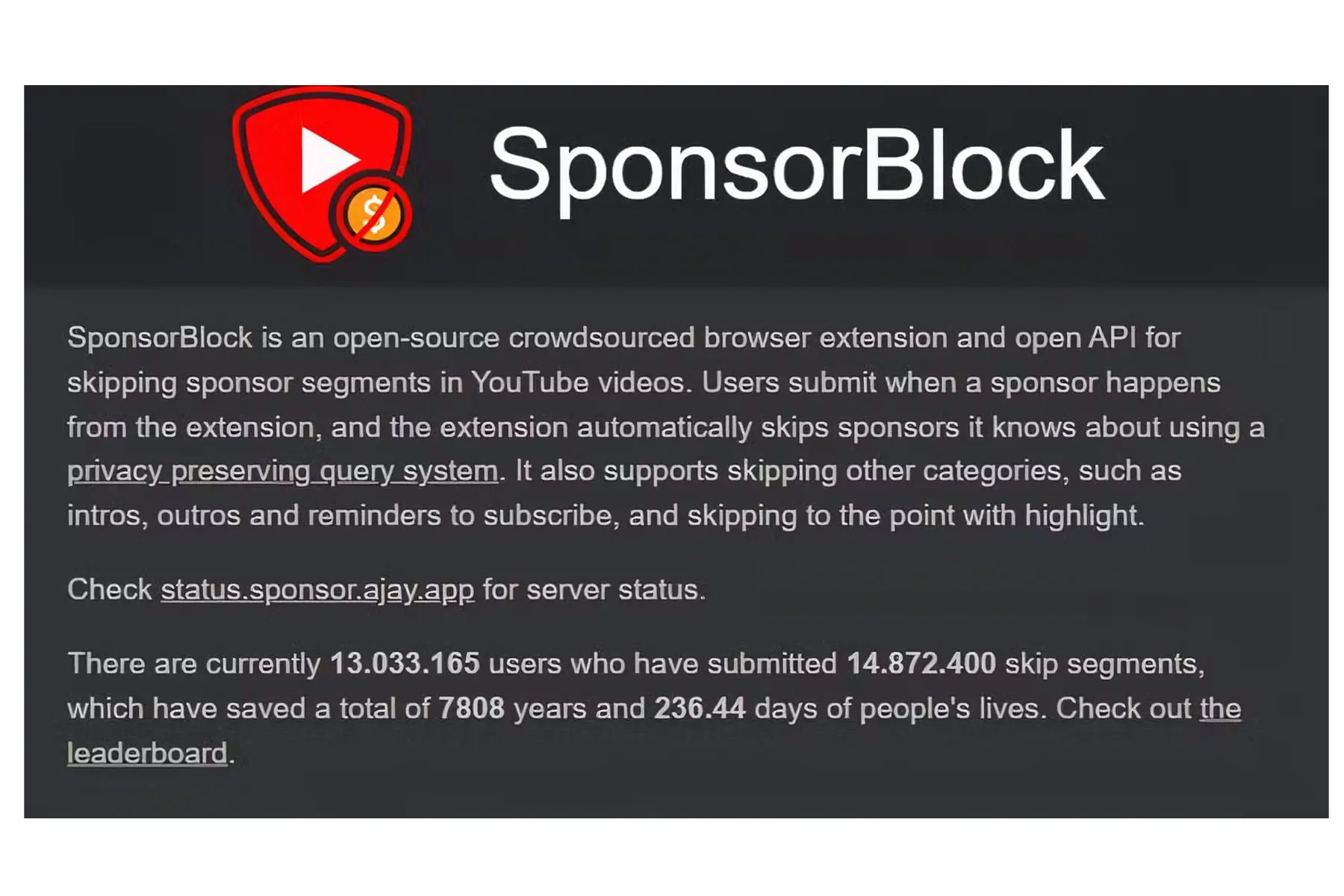 استفاده از افزونه SponsorBlock