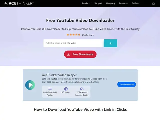 دانلود از یوتیوب با سایت AceThinker
