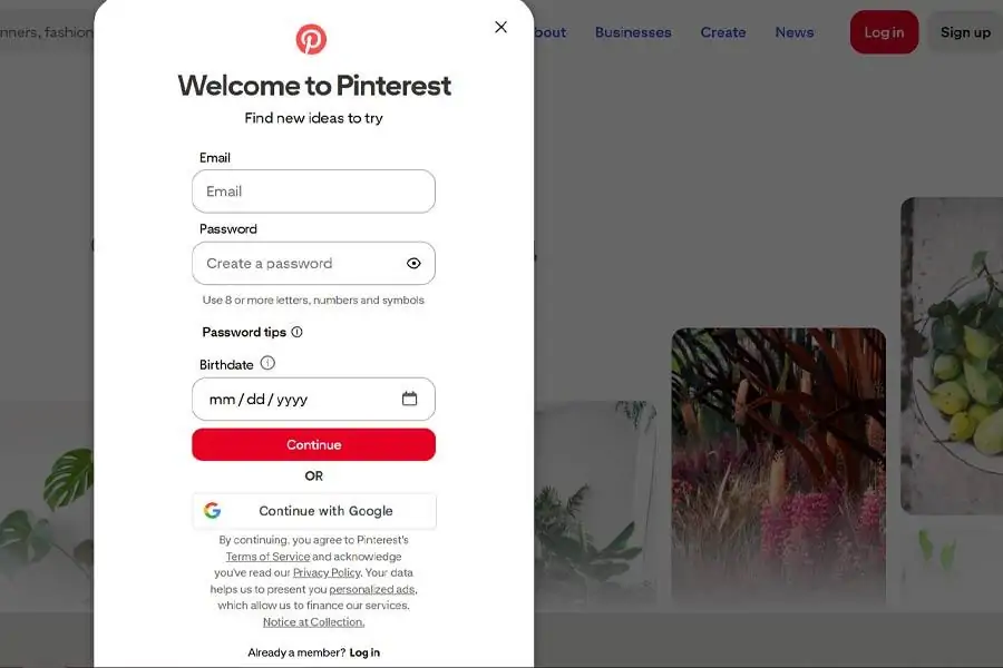 اکانت پینترست