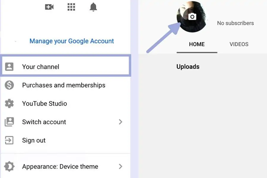 تغییر پروفایل یوتیوب در دسکتاپ